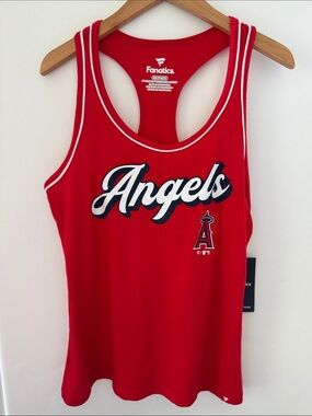 NEW Fanatics Red Los Angeles Angels Script Racerback Tank XS